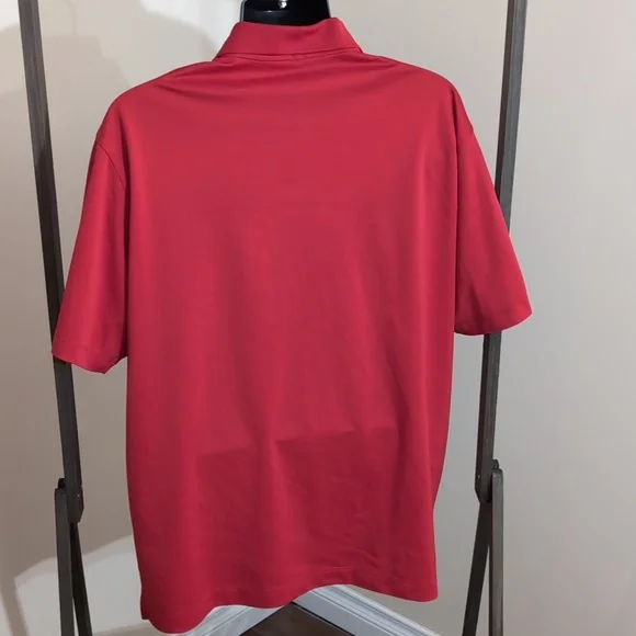 Nike Golf| Red Travistock Cup Athletic Dry Fit Short Sleeved Polo - Picture 3 of 12